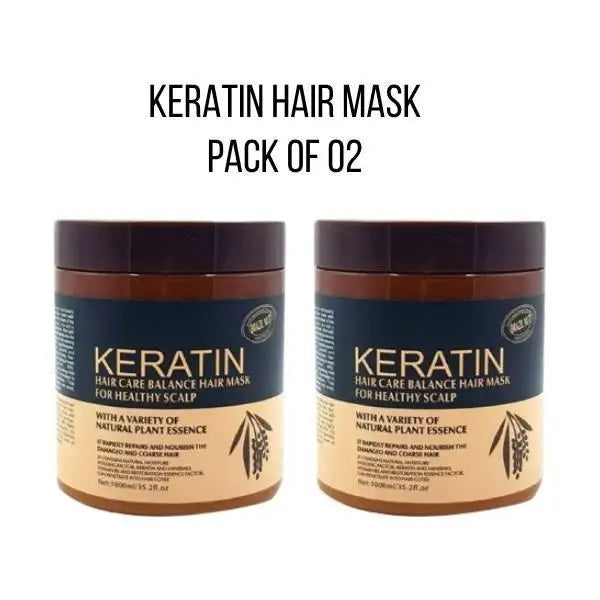 Keratin Hair Mask for Dry Frizzy Pakistani Hair (Pack of 2)