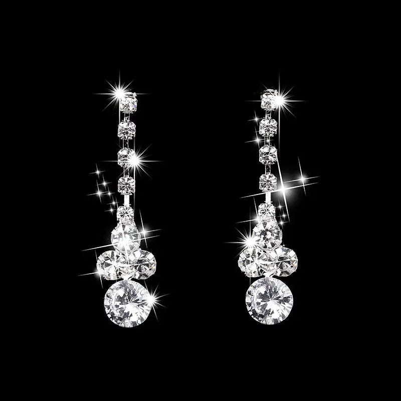 Rhinestone Zircon Bridal Necklace & Earrings Set