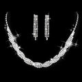 Dazzling Rhinestone Necklace & Earrings Set for Weddings