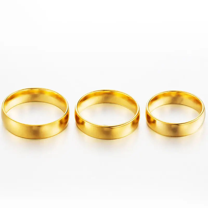 Gold Double Curved Couple Ring for Men Women