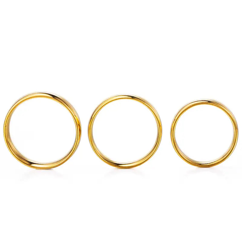 Gold Double Curved Couple Ring for Men Women