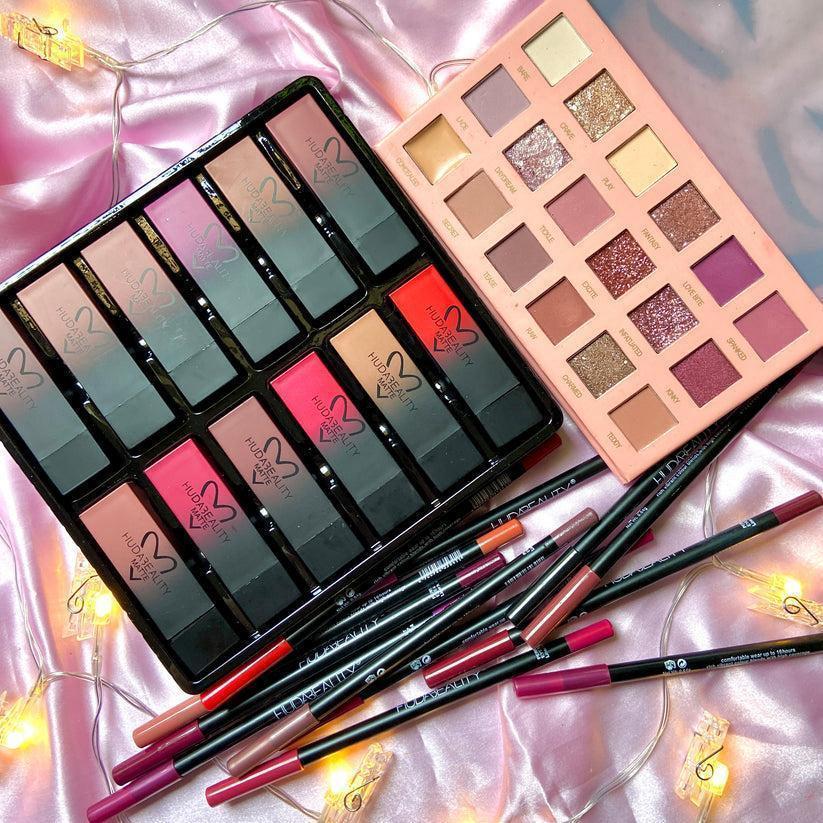 3-in-1 Makeup Kit – 12 Lipsticks, 12 Lip Pencils & Eyeshadow