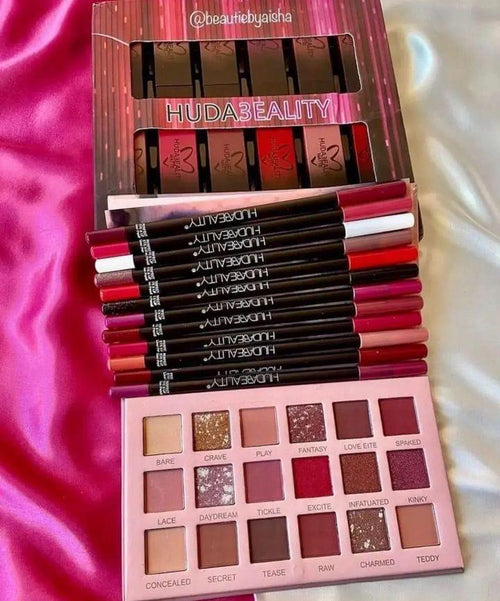3-in-1 Makeup Kit – 12 Lipsticks, 12 Lip Pencils & Eyeshadow