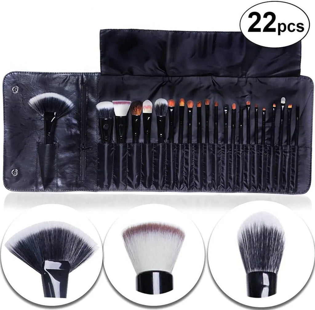 22-Piece Makeup Brush Set – Black