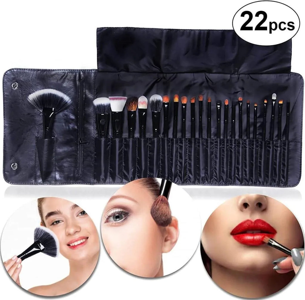 22-Piece Makeup Brush Set – Black