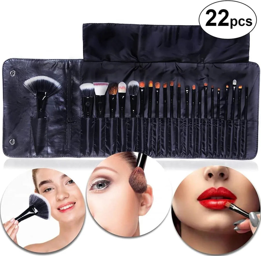 22-Piece Makeup Brush Set – Black