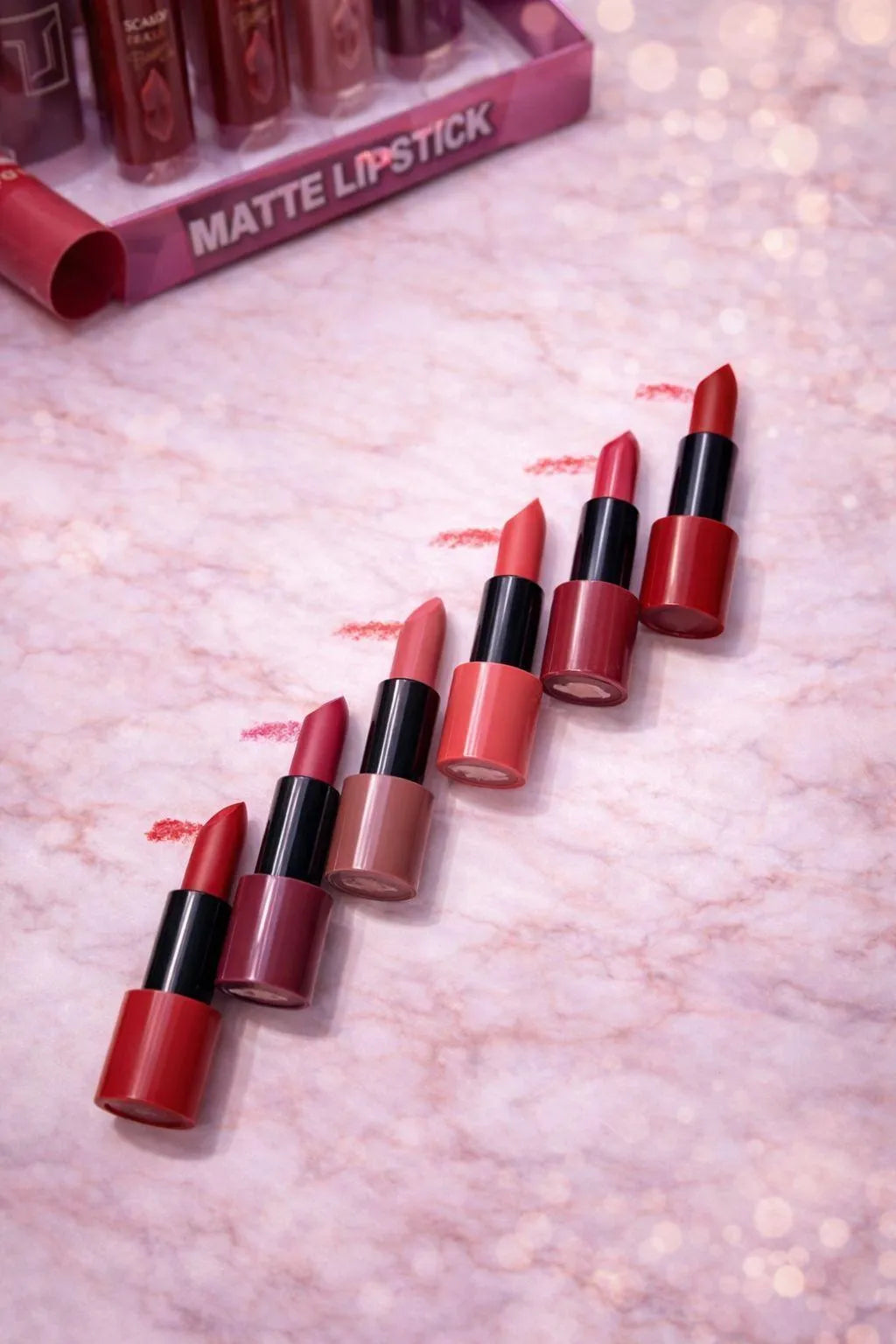 Matte Lipstick Set 6 Pcs Pink Long Lasting