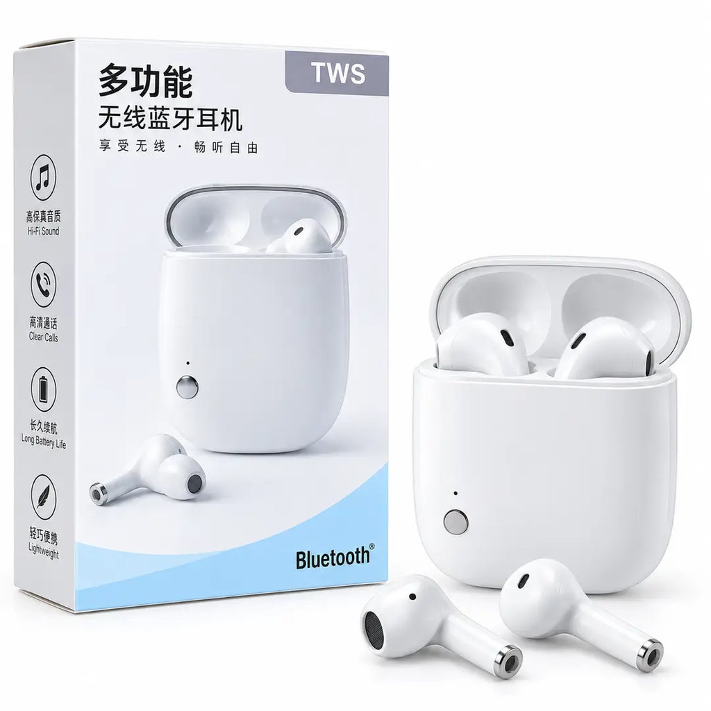 TWS Wireless Earbuds – Bluetooth 5.0, Stereo Sound, Clear Calls & Charging Case