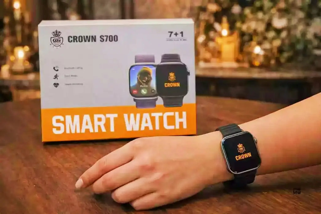 Crown S700 Smart Watch With 7 Premium Straps Combo For Men