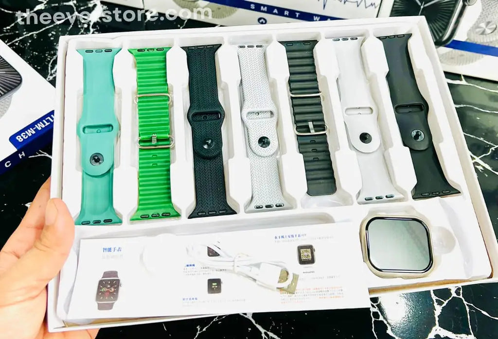 Crown S700 Smart Watch With 7 Premium Straps Combo For Men