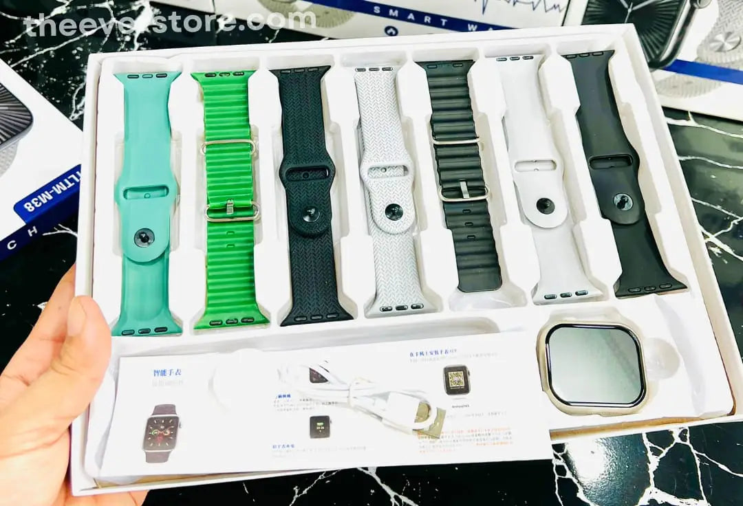 Crown S700 Smart Watch With 7 Premium Straps Combo For Men