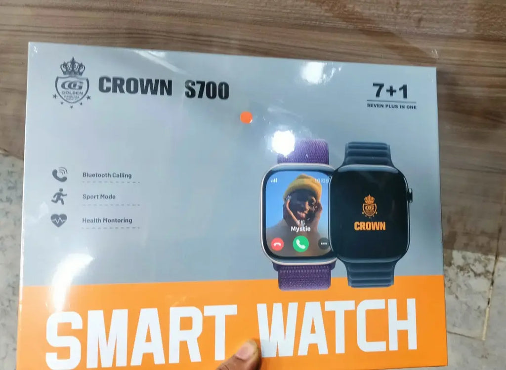 Crown S700 Smart Watch With 7 Premium Straps Combo For Men